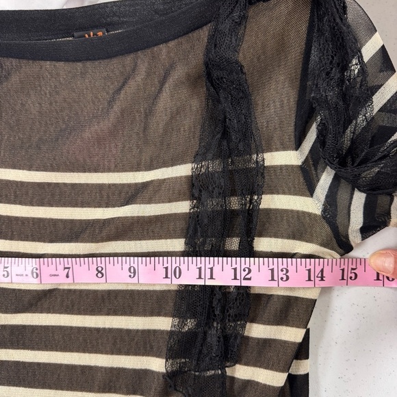 Jean Paul Gaultier Soleil Black & Cream Striped Sheer Bow Dress - Picture 6 of 13